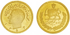 Muhammad Reza Pahlavi Shah SH 1320-1358 (1941-1979)
2.5 Pahlavi, SH1354 (1975), AU 20.34g. 900‰
Ref : KM#1200
Conservation : PCGS MS66