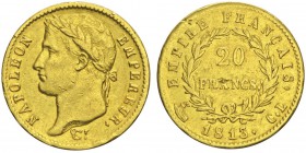 Département de Gênes 1805-1814 
20 Francs, Gênes, 1813CL, AU 6.43g.
Ref : G.1025, Mont 100, Pag 23
Conservation : TTB/SUP. Rare.
Quantité : 4380 e...