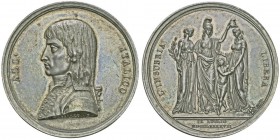 République Cisalpine 1797-1799
Médaille, 1797, Vassallo & Salwirck. Bonaparte libérateur de la Lombardie. AG 47,12g. 47 mm.
Avers : ALL’- ITALICO Bu...