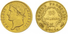 Département du Tibre (ou de Rome) 1808-1814
20 francs, Rome, 1813, AU 6.42g.
Ref : G.1025, Mont 76, Pag 93
Conservation : pr.Superbe. Très Rare.
Q...