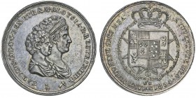 Carlo Ludovico Borbone et Maria Luigia 1803-1807
Mezza Dena (Mezzo Scudo da 5 Lire Fiorentine), 1804, AG 19.6g.
Avers : CAROLVS LVD D G REX ETR & M ...