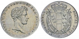 Leopoldo II di Lorena 1824-1859
Mezzo Francescone (Mezzo Scudo da 5 Paoli), 1829, AG 13.66g.
Avers : LEOPOLDVS II D G P I A P R H ET B A A MAGN DVX ...