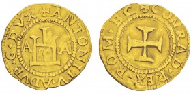Antoniotto Adorno Doge XXXV 1522-1527
Mezzo Ducato, AU 1.7g.
Avers : ANTONITV ADVR G DVX
Revers : CONRAD REX ROM B C, A A
Ref : MIR 169 (R4), Fr.3...