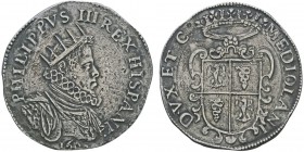 Milan Philippvs III 1598-1621
Ducatone, Milan, 1608, AG 31.62g.
Avers : PHILIPPVS III REX HISPANI
Buste radié, drapé et cuirassé 
