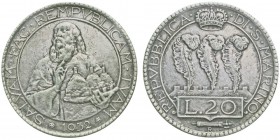San Marino
20 lire, San Marino, 1932, AG 15g.
Ref : Mont 21
Conservation :TTB/SUP.
Scellé par Celio Varesi