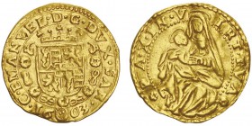 Savoie Carlo Emanuele 1580-1630
Ducato, Turin, 1603, AU 3.4g.
Avers : C EMANVEL D G DVX SAB Écu couronné.
Revers : PAX IN V – IRT TVA Vierge 