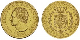 Carlo Felice 1821-1831
80 lire, Turin, 1824 (L), AU 25.72g.
Ref : MIR.1032c, Mont.02, Pag.24, Fr.1132, C#108.1
Conservation : pr.Superbe. Rare