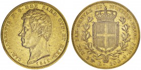 Carlo Alberto 1831-1849
100 lire, Turin, 1842 (P), AU 32.25g.
Ref : MIR.1043m (R2), Mont.20, Pag.154, Fr.1138, C#117.2
Conservation : PCGS AU50. Tr...