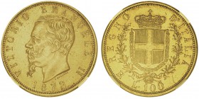 Vittorio Emanuele II 1861-1878 - Roi d'Italie
100 Lire, Rome, 1872R, AU 32.25g.
Ref : MIR.1076b (R2), Mont.127, Pag.452, Fr.9, KM#19.2
Conservation...