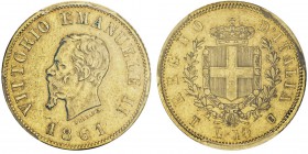 Vittorio Emanuele II 1861-1878 - Roi d'Italie
10 Lire, Turin, 1861T AU 3.2g.
Ref : MIR.1079a (R4), Mont.153, Pag.476, Fr.14, KM#9.1
Conservation : ...