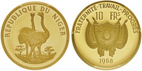 10 francs 1968, AU 3.2g. 900‰
Ref : KM#7, Fr.8
Conservation : PCGS PR66DCAM