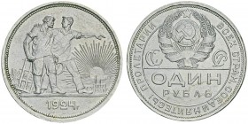 U.S.S.R. 1922-1991
Rouble, Leningrad, 1924ПЛ, AG 19.98g.
Ref : KM Y#90.1
Conservation : Superbe