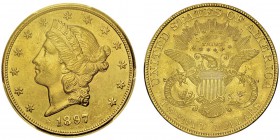 20 Dollars,
Philadelphie, 1893, AU 33.43g.
Ref : KM#74.3, Fr.177
Conservation : PCGS MS63
