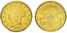 20 Dollars,
San Francisco, 1898S, AU 33.43g.
Ref : KM#74.2, Fr.178
Conservation : PCGS MS63