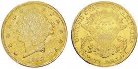 20 Dollars,
Philadelphie, 1900, AU 33.43g.
Ref : KM#74.3, Fr.177
Conservation : PCGS MS64