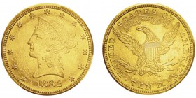 10 Dollars «Coronet Head», Philadelphie, 1882, AU 16.71g. 
Ref : KM#102, Fr.158
Conservation : PCGS MS63