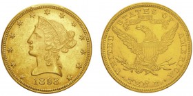 10 Dollars,
Philadelphie, 1893, AU 16.71g.
Ref : KM#102, Fr.158
Conservation : PCGS MS62