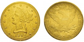 10 Dollars,
Philadelphie, 1894, AU 16.71g.
Ref : KM#102, Fr.158
Conservation : PCGS MS63