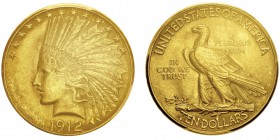 10 Dollars,
Philadelphie, 1912, AU 16.71g.
Ref : KM#125, Fr.166
Conservation : PCGS MS63