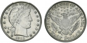 50 cents «Barber Half»,
San Francisco, 1912 S, AG 12.5g.
Ref : KM#116
Conservation : PCGS MS63