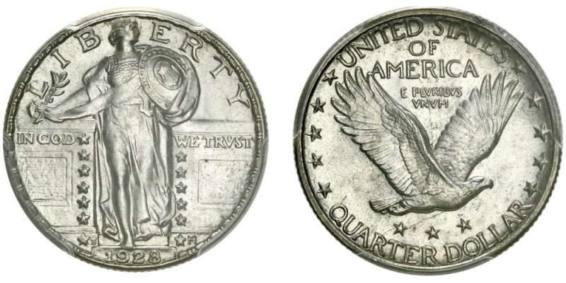 25 cents «Standing Liberty Quarter»,
San Francisco, 1928 S, AG 6.25g
Ref : KM#...