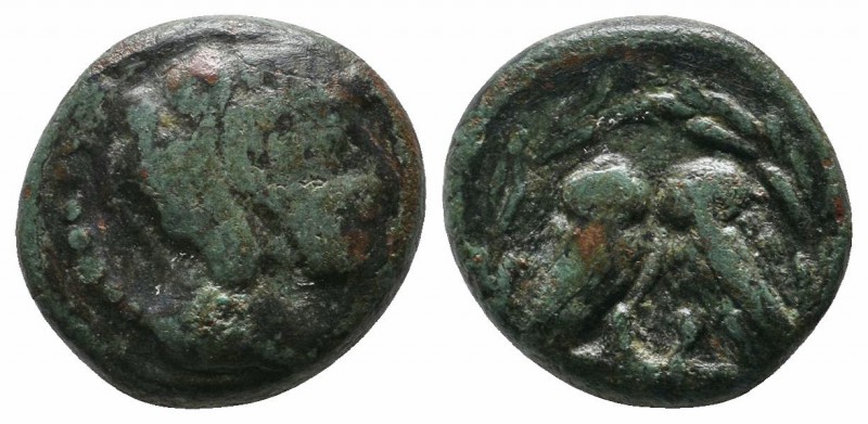 Attica, Athens (c.322/17-307 BC.) Æ (14mm-2,9g). Helmeted head of Athena right /...