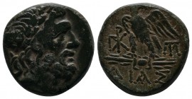 Bithynia, Dia. c.95-70 BC. Æ (17mm-7,65g). Laureate head of Zeus right / ΔΙΑΣ, eagle standing left on thunderbolt, head right, with wings spread, mono...