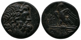 Bithynia, Dia. c.95-70 BC. Æ (19mm-8,24g). Laureate head of Zeus right / ΔΙΑΣ, eagle standing left on thunderbolt, head right, with wings spread, mono...