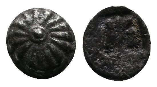 Ionia, Erythrai (?). (c.480-500 BC). Tetartemorion AR. (5mm-0.29g). Rosette. / R...