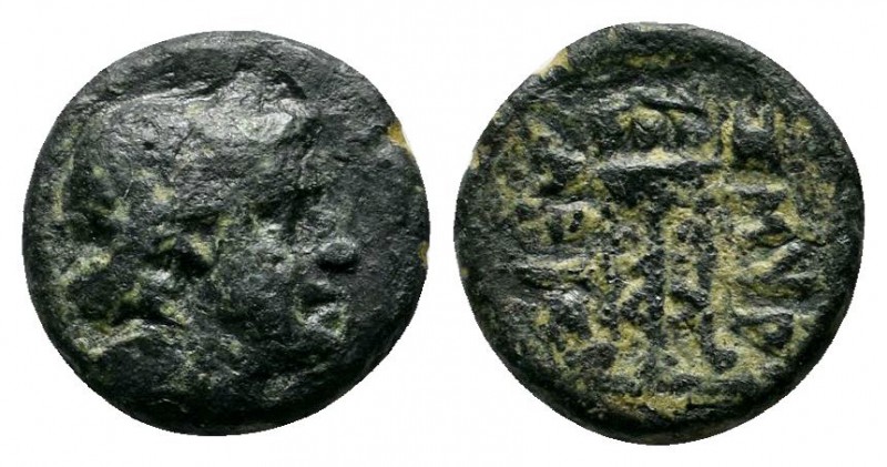 Ionia, Smyrna, (c.190-170 BC.) Æ (10mm-0,75g). Charikles, magistrate. Laureate h...