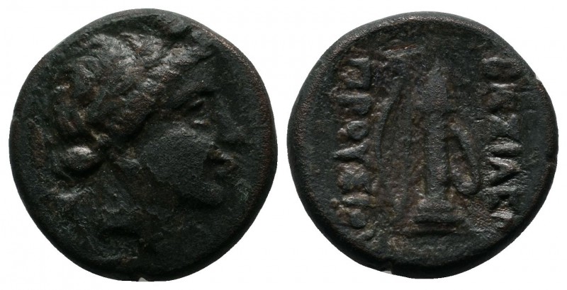 Kings of Bithynia. Prusias I Chloros (c.230-182 BC). Æ (16mm-4,13g). Laureate he...