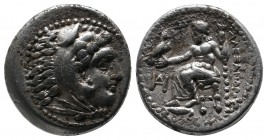 Kings of Macedon. Alexander III ‘The Great’ (310-301 BC). Drachm AR (16mm-4,24g). Miletos. Head of Herakles right, wearing lion skin. / ΑΛΕΞΑΝΔΡΟΥ. Ze...