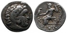 Kings of Macedon. Alexander III ‘The Great’ (310-301 BC). Drachm AR (18mm-4,12g). Kolophon. Head of Herakles right, wearing lion skin. / ΑΛΕΞΑΝΔΡΟΥ. Z...