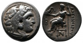 Kings of Macedon. Alexander III ‘The Great’ (336-323 BC). Drachm AR (17mm-4,25g). Kolophon. (Struck under Antigonos I Monophthalmos ca. 310-301 BC). H...