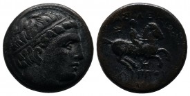 Kings of Macedon. Philip III Arrhidaios (323-317 BC). AE. (18mm-5.49g). Miletos. Head of Apollo right, wearing taenia. / ΒΑΣΙΛΕΩΣ / ΦΙΛΙΠΠΟΥ. Warrior ...