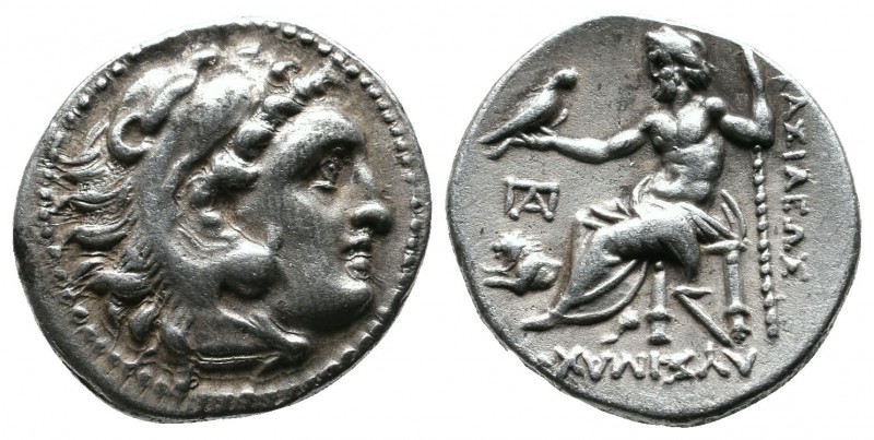 Kings of Thrace, Lysimachos (c.305-281 BC). Drachm AR (16mm-4,22g). Lampsakos. I...