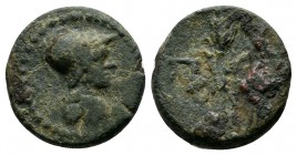 Mysia, Parion. (c.4th - 3rd century BC.) Æ (13mm-2,31g). Head of Athena right, wearing Corinthian helmet./ ΠΑ-ΡΙ. Winged thunderbolt. Apparently unpub...
