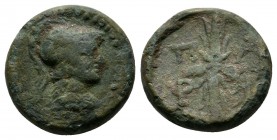 Mysia, Parion. (c.4th - 3rd century BC.) Æ (14mm-3,45g). Head of Athena right, wearing Corinthian helmet./ ΠΑ-ΡΙ. Winged thunderbolt. Apparently unpub...