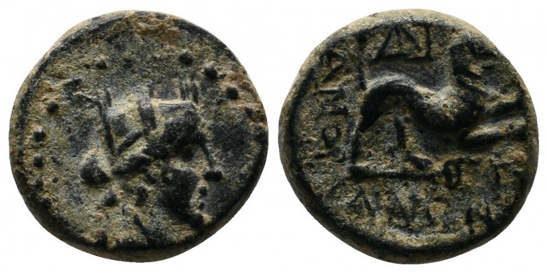 Phrygia, Amorion. 133-127 BC. Æ (14mm-3,37g). Turreted head of female (Kybele?) ...