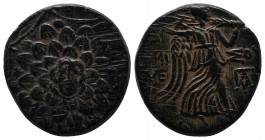 Pontos, Amisos. 125-65 BC. Æ (20mm-6,77g). Head of Gorgon on aegis / Nike advancing right, holding palm. SNG Copenhagen 167-172.
