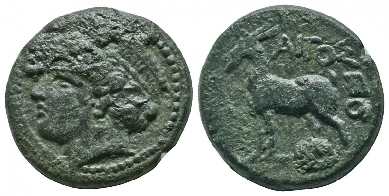 Thrace, Aigospotamoi (c.400-300 BC.) Æ (20mm-7,18g). Wreathed head of Demeter le...