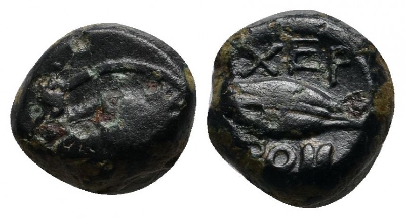 Thrace, Chersonesos (c.386-309 BC.) Æ (10mm-2,02g). Head of lion left / XEPPO. B...