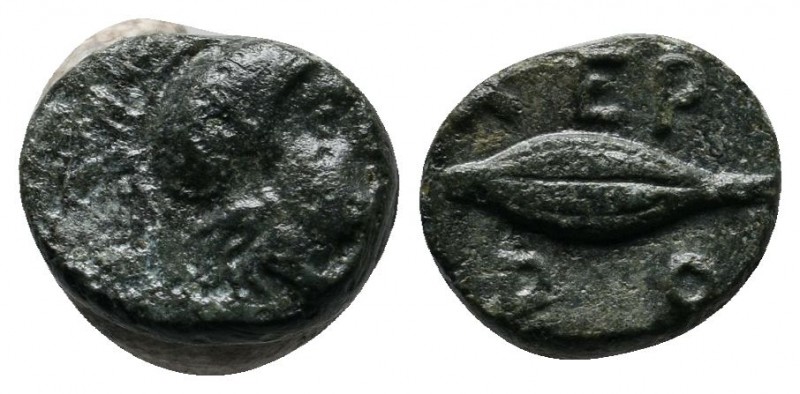 Thrace, Chersonesos (c.386-309 BC.) Æ (9mm-1,15g). Helmeted head of Athena right...