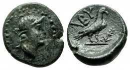 Troas, Abydos (c.320-200 BC.) Æ (15mm-1,97g) Laureate head of Apollo right / Eagle standing right; grain ear in front. SNG Copenhagen 31. VF.