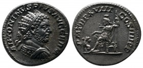 Caracalla, 198-217 AD. AR Antoninianus (20mm-4,99g). Rome mint. Struck AD 215. ANTONINVS PIVS AVG GERM. Radiate, draped, and cuirassed bust right / P ...