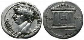 Claudius, AD 41-54. AR Cistophorus (26mm-11.20g). Ephesus. Struck c.AD 41-42. TI CLAVD CAES AVG, bare head left / DIAN EPHE, temple of Diana Ephesia: ...