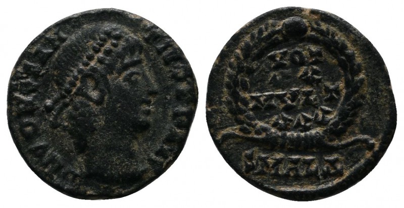 Constantius II, 337-361 AD. Æ (14mm-1,72g). DN CONSTAN-TIVS PF AVG, pearl-diadem...