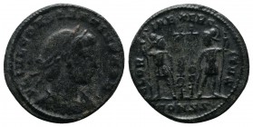 Constantius II. 324-361 AD. Æ Follis (14mm-1,32g) Constantinople mint. Struck 330-333 AD. FL IVL CONSTANTIVS NOB C. Laureate, draped and cuirassed bus...