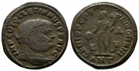 Diocletianus 284-305 AD. Æ (26mm-9,25g). Antiochia mint, Struck 300-301 AD. IMP C DIOCLETIANVS P F AVG. Laureate head right / GENIO POPV-LI ROMANI. Ge...