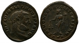 Diocletianus 284-305 AD. Æ (27mm-10,22g). Rome mint. Struck 303-5 AD. IMP C DIOCLETIANVS P F AVG. Laureate head right / SAC MON VRB AVGG ET CAESS NN. ...